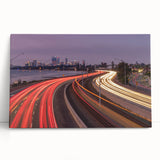 Black and white stretched canvas of Perth skyline, ideal for kitchen wall art or bedroom ambiance.