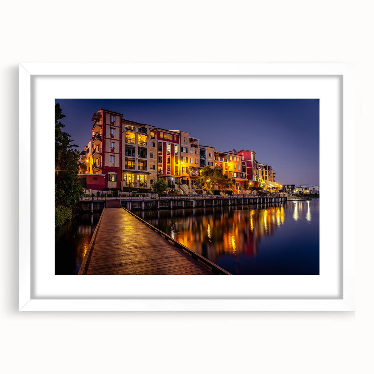 Textured abstract art print of Queensland scenery in muted earth tones, framed with a white mat, ideal for bedroom art.