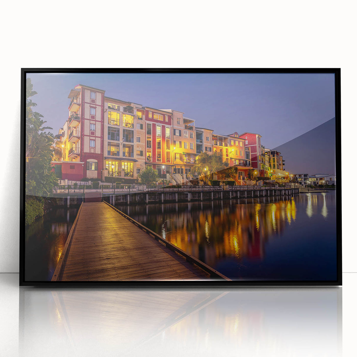 Large abstract wall art depicting a Queensland scenery in vibrant earth tones on a framed acrylic.