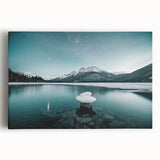 Black and white photo of Alberta, Canada, on large stretched canvas, ideal for kitchen wall art.