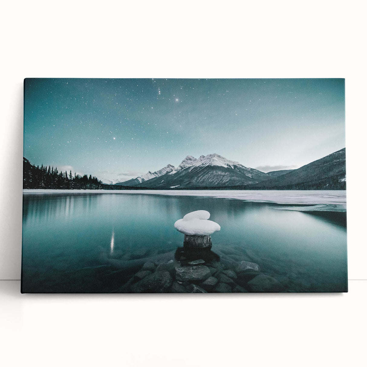 Black and white photograph of Alberta scenery on large stretched canvas, suitable as kitchen wall art or bedroom decor.
