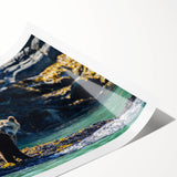 Extra large wall art featuring line art flowers in muted earth tones on a rolled print, ideal for large living room decor.