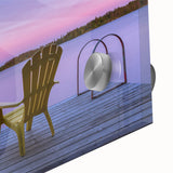 Acrylic print of a serene Manitoba landscape in soft green and blue tones, suitable for bedroom or dining room decor.