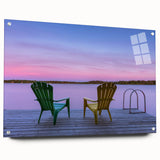 Large abstract wall art of Manitoba scenery in muted earth tones on acrylic glass, suitable for bedroom or dining room decor.