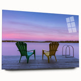 Large abstract wall art depicting a serene Manitoba scenery in muted earth tones on acrylic glass.