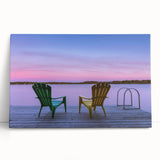 Black and white photograph of a serene Manitoba landscape on stretched canvas, ideal for kitchen wall art or bedroom decor.