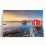 Black and white photograph of Newfoundland scenery on stretched canvas, suitable as large kitchen wall art.