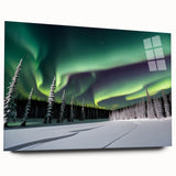 Acrylic print of a large abstract depiction of the Northwest Territories, using cool blue and gray tones.