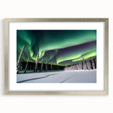 Textured art print featuring abstract design of Northwest Territories scenery in cool gray tones, framed in silver.