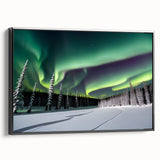 Black and white framed canvas of Northwest Territories landscape, ideal for bedroom wall art.