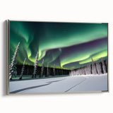 Framed canvas landscape art painting depicting the Northwest Territories.