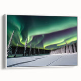 Vintage poster art of Canada's Northwest Territories on a framed canvas, featuring colorful art in extra large size.