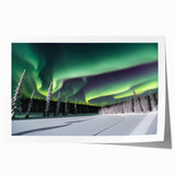 Scenic view of Northwest Territories with vibrant greenery on a rolled canvas, suitable for dining room wall art.