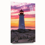 Acrylic print of a serene Nova Scotia landscape in muted blues and greens, suitable for bedroom or dining room decor.