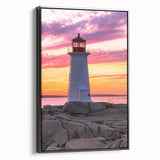 Black and white wall art of a Nova Scotia landscape on framed canvas, suitable for bedroom decor.