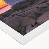 Art deco poster featuring a serene Nova Scotia landscape on rolled canvas, suitable for dining room decor.