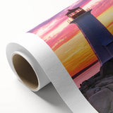 Art Deco style poster of Nova Scotia scenery on rolled canvas, suitable as nursery wall art or for dining room decor.