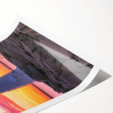 Extra large rolled print featuring line art flowers in muted colors, ideal for large living room wall decor.