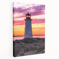 Scenic Nova Scotia landscape on stretched canvas, featuring muted earth tones, ideal for kitchen wall art.