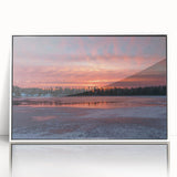 Acrylic print of a serene Ontario landscape in muted green and blue tones, ideal for modern art wall decor in a nursery.