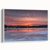 Vintage poster art of Ontario scenery on a framed canvas, featuring a colorful palette, perfect for living room decor.