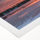 Art deco poster of Ontario scenery on rolled canvas, featuring muted earth tones, ideal for dining room wall art.