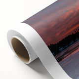 Art deco poster of Ontario scenery in muted earth tones on rolled canvas, ideal for nursery wall art.