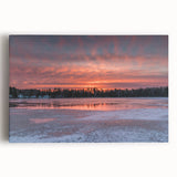 Black and white stretched canvas of Ontario, Canada scenery, ideal for kitchen wall art.