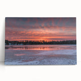 Black and white photograph of Ontario scenery on stretched canvas, ideal for kitchen wall art.