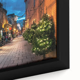 Extra large framed canvas featuring a textured depiction of Quebec scenery in black with colorful art accents.