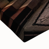 Large art of a black and white landscape painting of Quebec, printed on stretched canvas, suitable for bedroom decor.