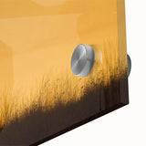 Large abstract wall art of Saskatchewan scenery on acrylic glass in mid-century modernist style, ideal for dining room art.