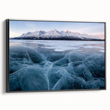 Black and white landscape art painting of Yukon scenery on framed canvas, ideal for bedroom wall decor.