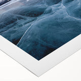 Art deco poster featuring a serene Yukon landscape in soft blue and green tones on rolled canvas.