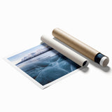 Extra large rolled print depicting a scenic Yukon landscape in muted earth tones, ideal for classy bathroom wall art.