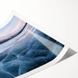 Extra large wall art featuring line art flowers in black and white, on a rolled canvas.