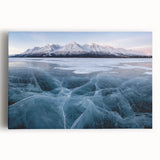 Black and white photograph of Yukon scenery on stretched canvas, ideal for kitchen wall art.