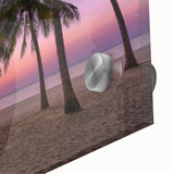 Large abstract wall art in mid-century modernist style featuring Caribbean scenery on acrylic glass.