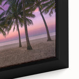 Black wall art featuring a textured Caribbean Antigua scenery in vibrant colors on a framed canvas.