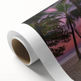 Art Deco poster of Caribbean Antigua scenery on rolled canvas, featuring pastel sea and sky, ideal for nursery wall art.