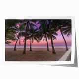 Extra large rolled print depicting vibrant Caribbean scenery with lush florals, ideal for dining room wall art.