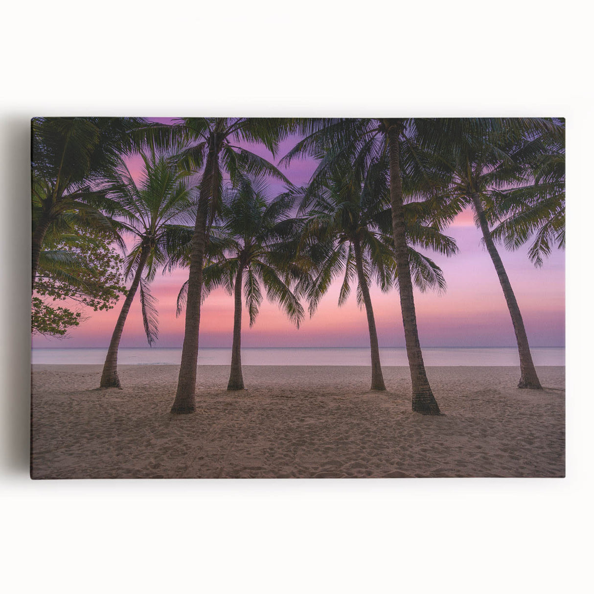 Large black and white print of Caribbean Antigua scenery on stretched canvas, ideal for kitchen wall art.