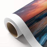 Art Deco style poster of a Caribbean scenery on rolled canvas, ideal for nursery wall art or dining room decor.