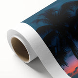 Art Deco-style poster of a Caribbean scene in pastel colors on rolled canvas, ideal for nursery wall art.