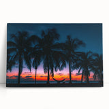 Black and white stretched canvas of a Caribbean street scene, ideal for kitchen wall art.