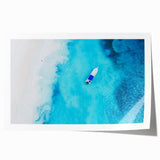 Extra large rolled print of a Caribbean scenery with vibrant blue and green tones, ideal for art wall dining room.