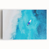 Black and white stretched canvas of Caribbean scenery, ideal for kitchen wall art or bedroom ambiance.