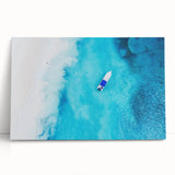 Large black and white photo of Caribbean scenery on stretched canvas, ideal for kitchen wall art.
