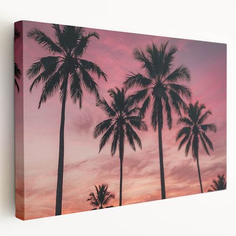 Caribbean landscape on stretched canvas featuring vivid blue and green hues, ideal for kitchen wall art.