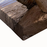 Large art of a black and white Caribbean landscape on stretched canvas, ideal for bedroom wall decor.